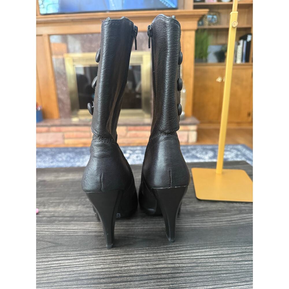 RARE Via Spiga SAMPLE Black Inside Zip Boots Sz. 5 - Picture 6 of 7